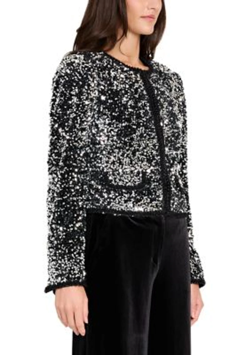 Women's Button Front Sequin Jacket