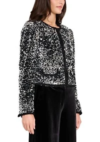 Women's Button Front Sequin Jacket
