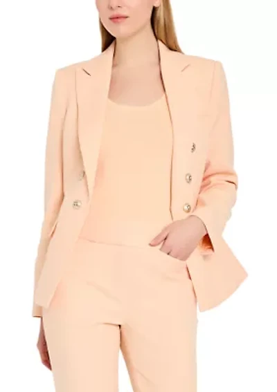 Women's Faux Double Breasted Notch Collar Blazer