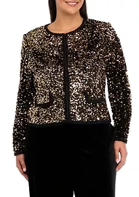 Women's Cropped Sequin Jacket
