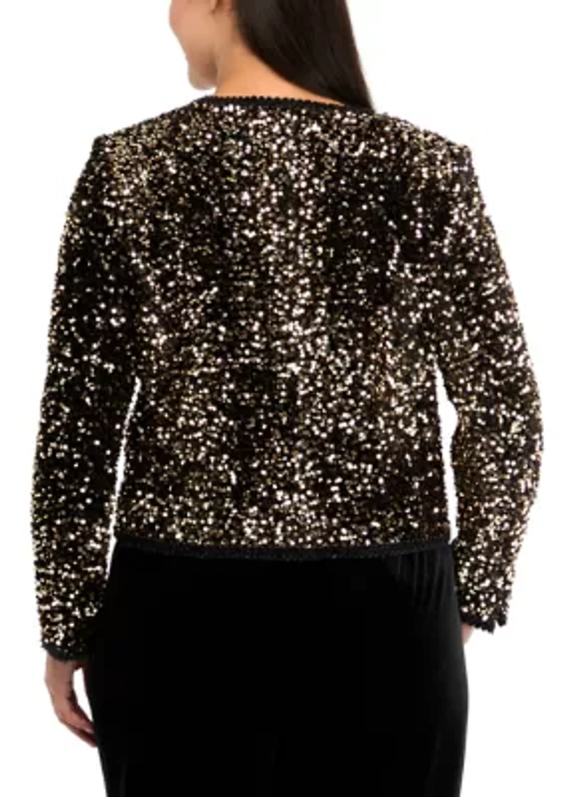 Women's Cropped Sequin Jacket