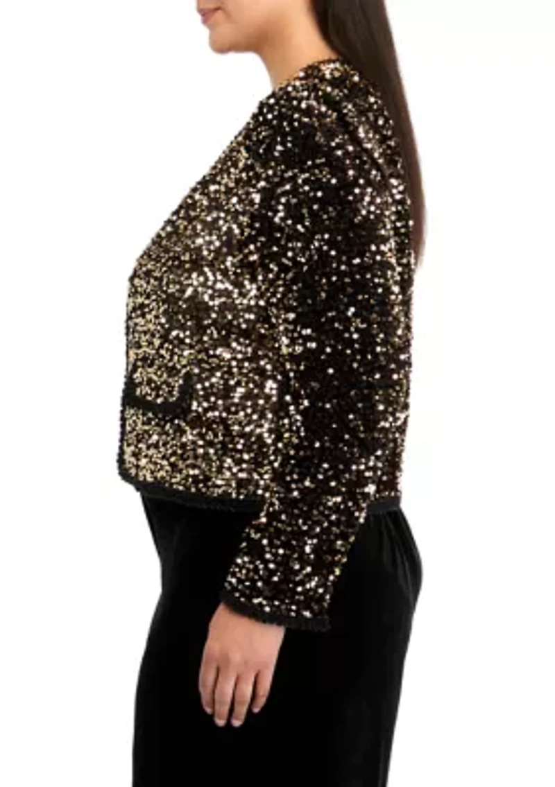 Women's Cropped Sequin Jacket