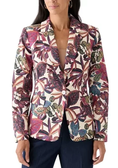 Women's Printed Satin Suit Separate Jacket