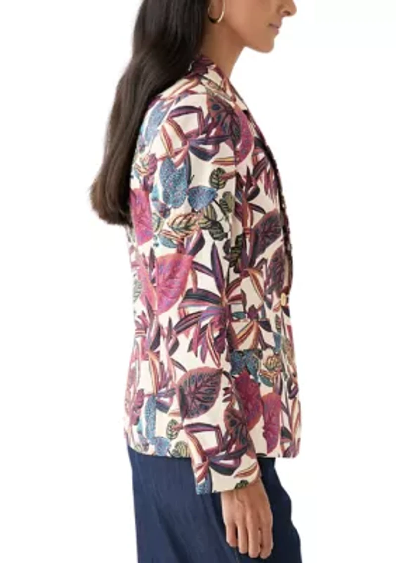 Women's Printed Satin Suit Separate Jacket