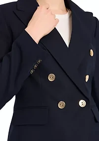 Women's Double Notch Collared Linen Blazer