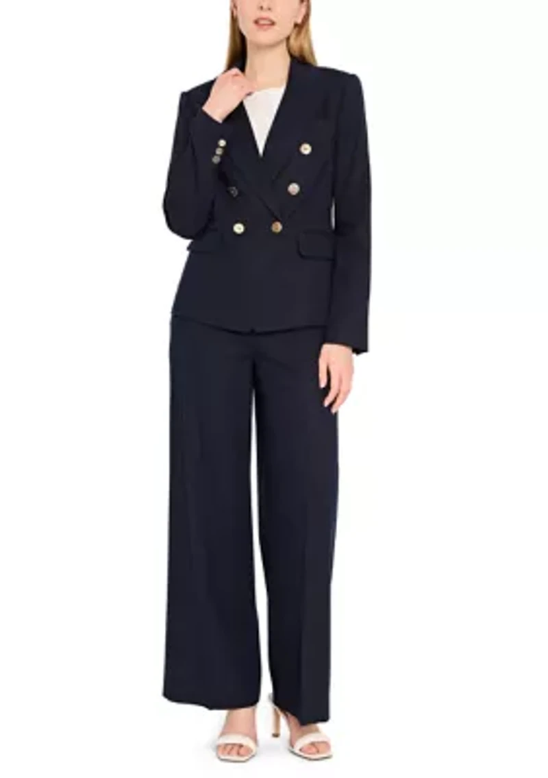 Women's Double Notch Collared Linen Blazer