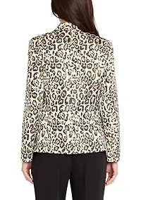 Women's Single Button Notch Collar Jacquard Blazer