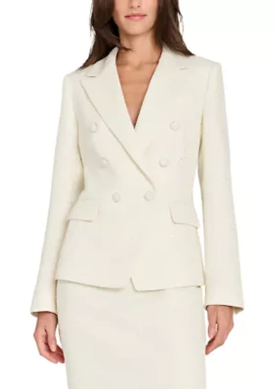 Women's Notch Collar Multi Button Bouclé Blazer