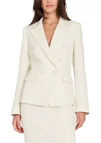 Women's Notch Collar Multi Button Bouclé Blazer
