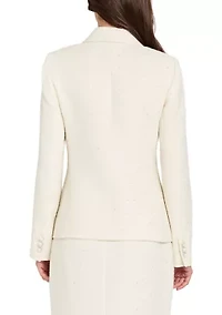 Women's Notch Collar Multi Button Bouclé Blazer