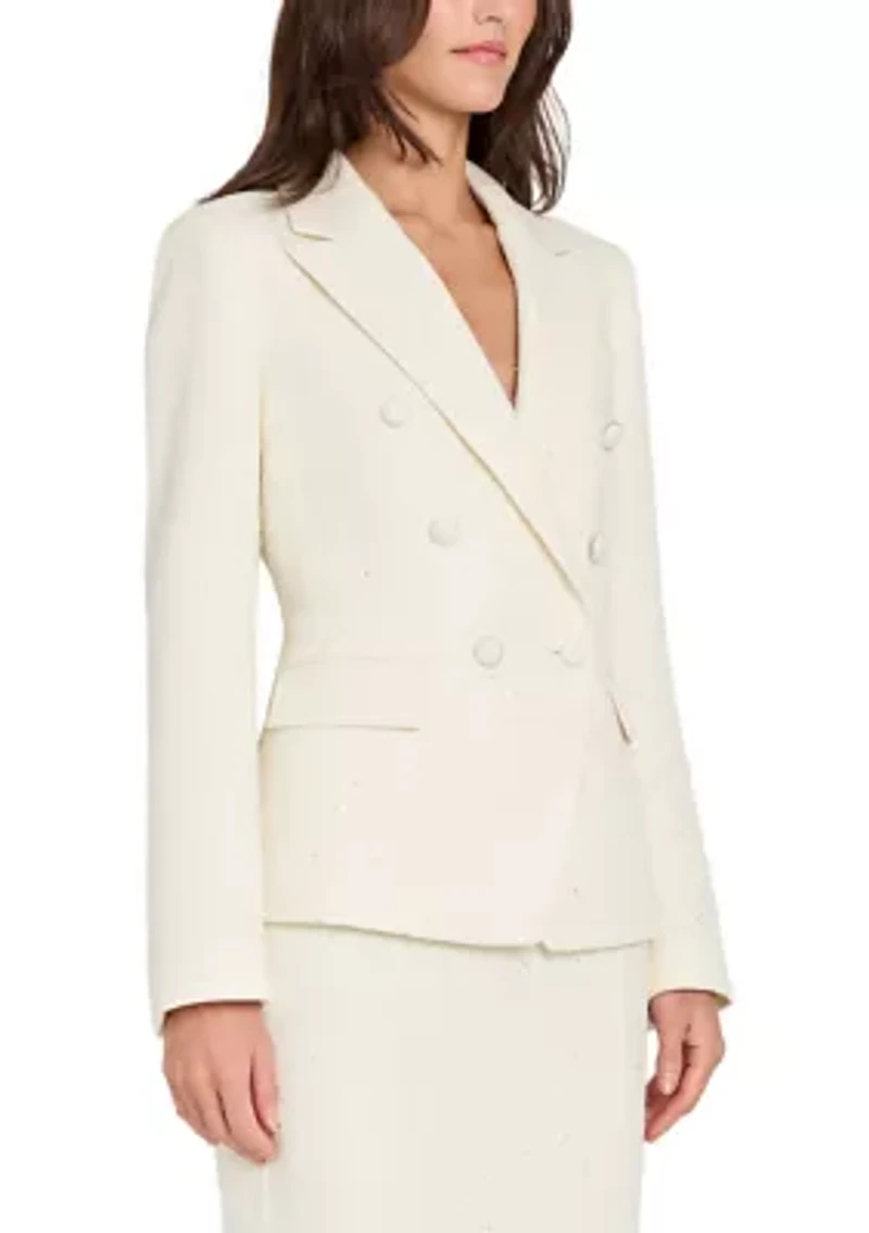 Women's Notch Collar Multi Button Bouclé Blazer