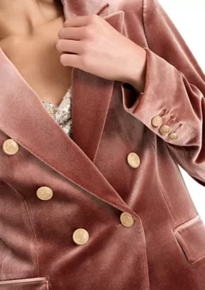Women's Velvet Double Breast Jacket