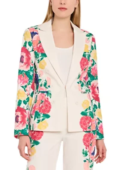 Women's Floral Double Button Blazer
