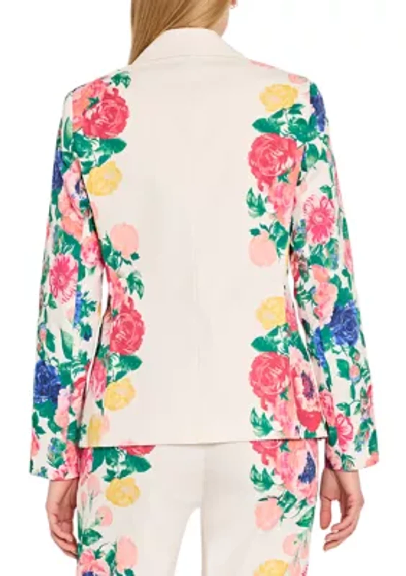 Women's Floral Double Button Blazer