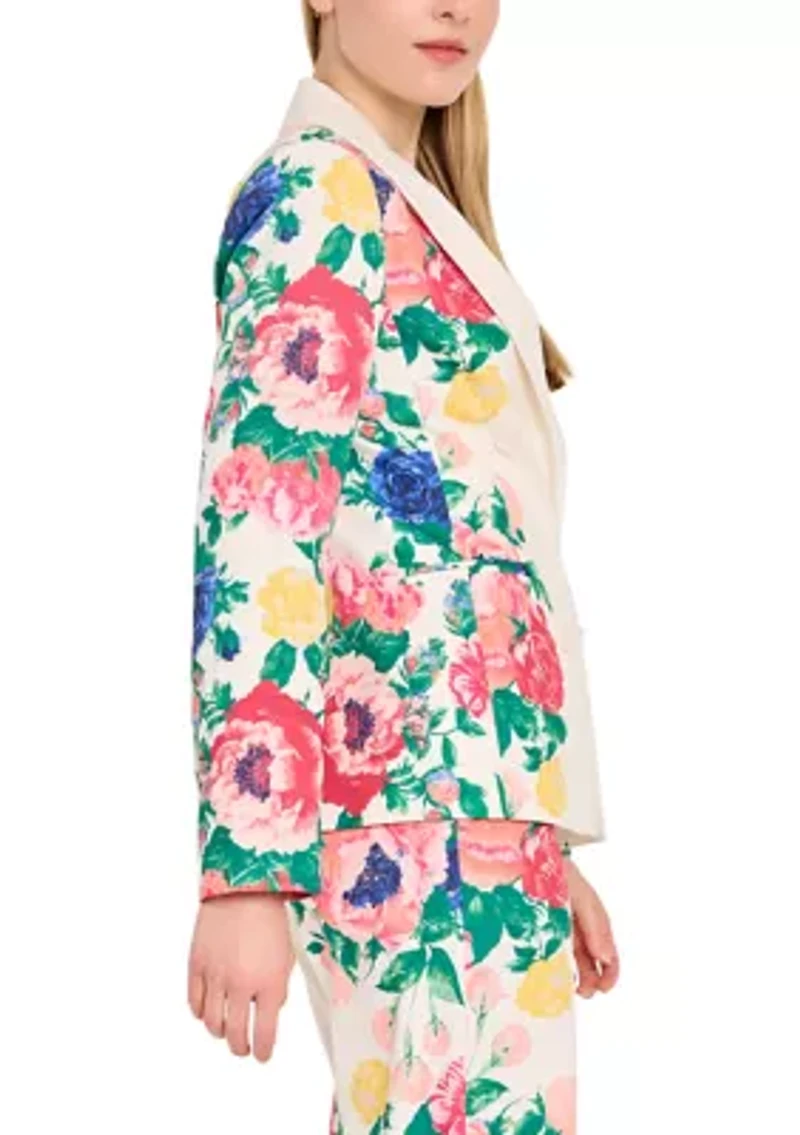 Women's Floral Double Button Blazer