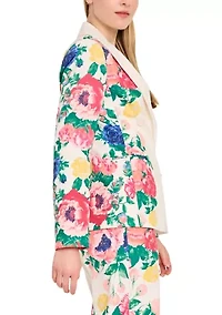 Women's Floral Double Button Blazer