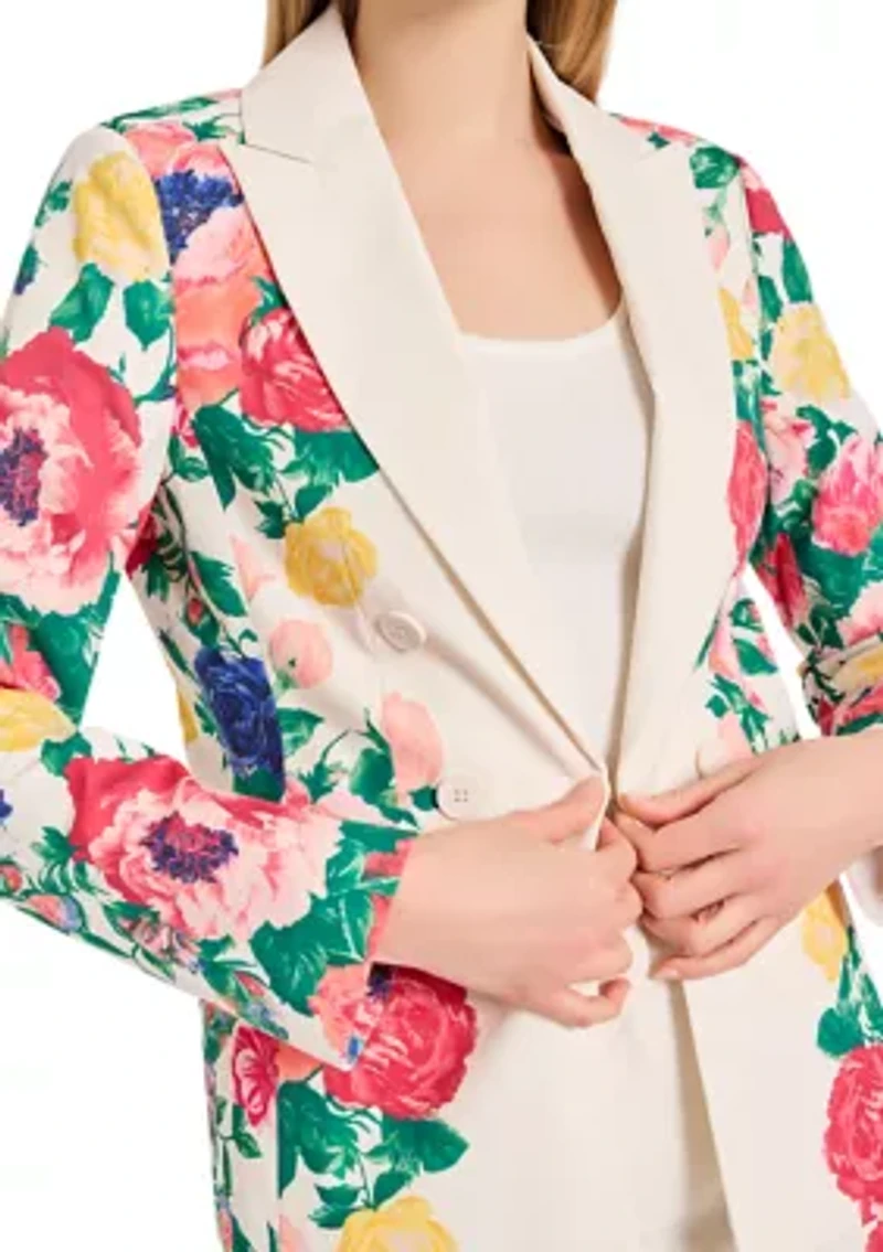Women's Floral Double Button Blazer