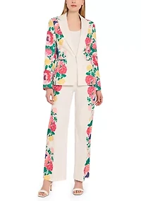Women's Floral Double Button Blazer