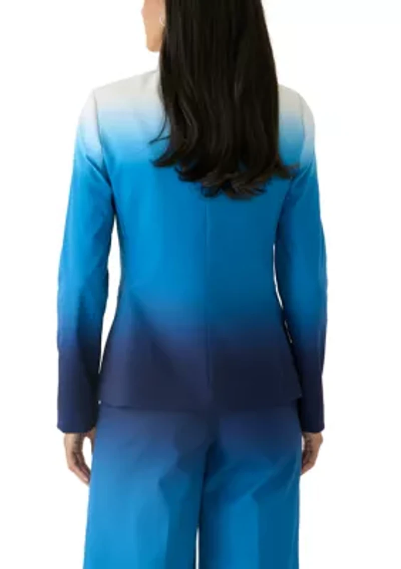 Women's Ombré Double Breasted Notch Collar Blazer