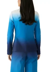 Women's Ombré Double Breasted Notch Collar Blazer