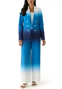 Women's Ombré Double Breasted Notch Collar Blazer