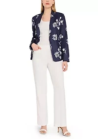 Women's 1 Button Floral Printed Blazer
