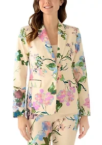 Women's Floral One Button Blazer