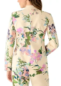 Women's Floral One Button Blazer