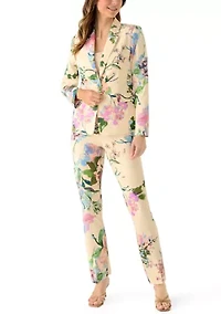 Women's Floral One Button Blazer