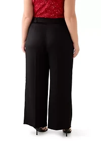Plus Crinkle Satin Pants