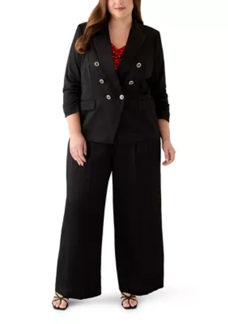 Plus Crinkle Satin Pants