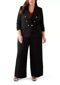 Plus Crinkle Satin Pants