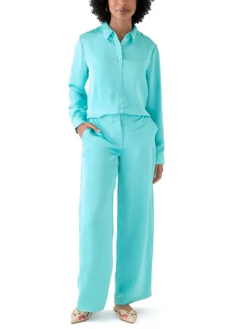 Women's Satin Wide Leg Pants