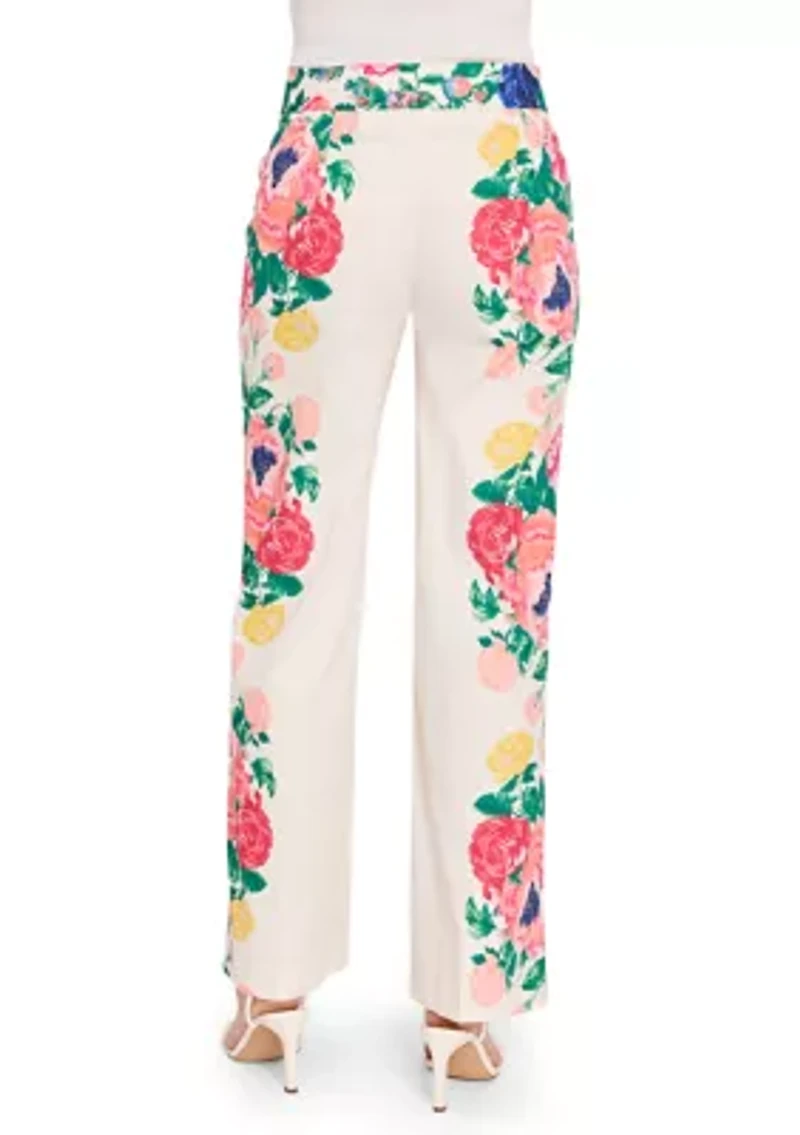 Women's Floral Wide Leg Pants