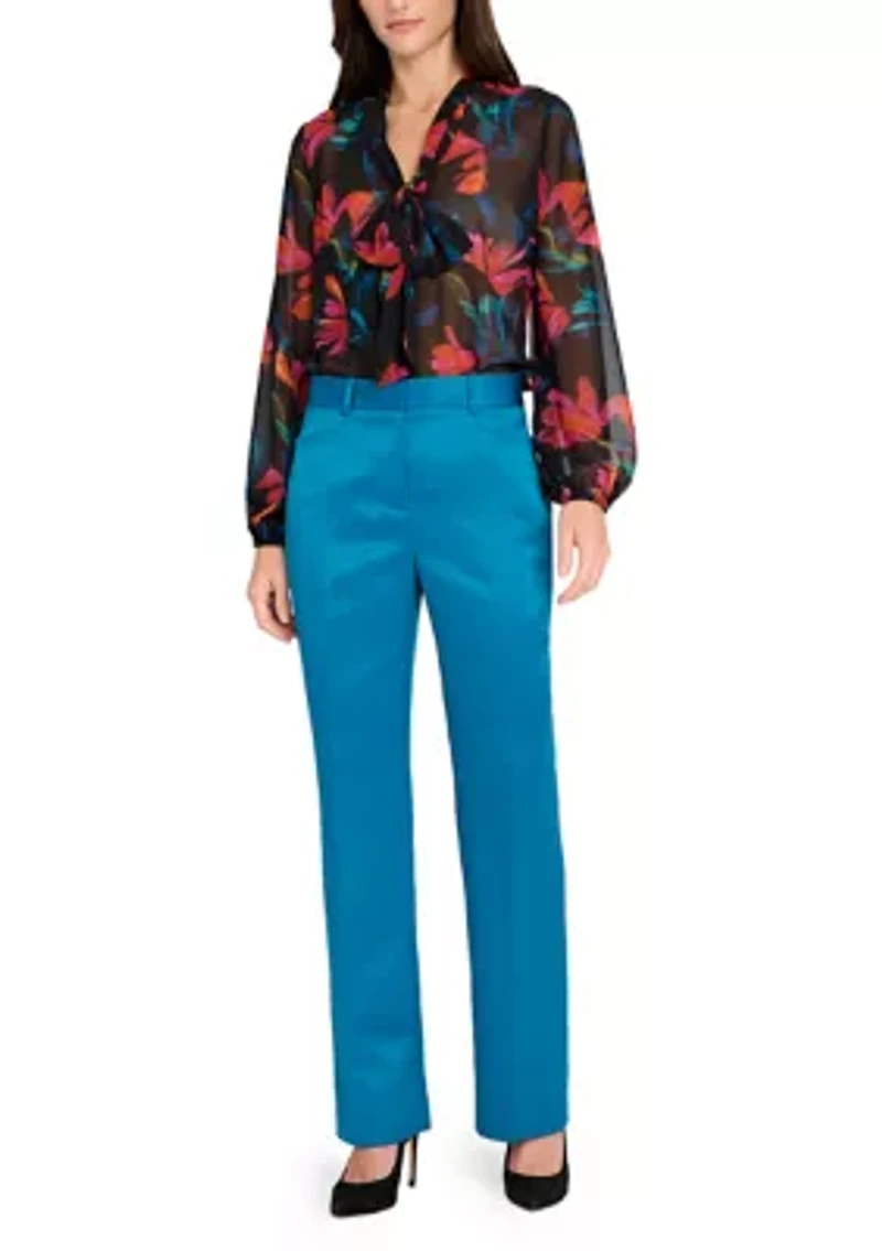 Women's Slim Leg Satin Pants