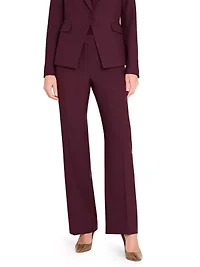 Women's Solid Crepe Wide Leg Pants