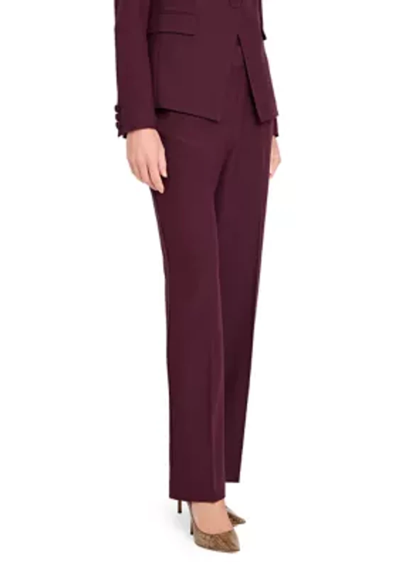 Women's Solid Crepe Wide Leg Pants