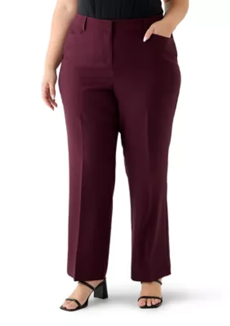 Plus Solid Crepe Wide Leg Pants