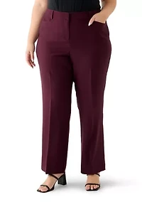 Plus Solid Crepe Wide Leg Pants