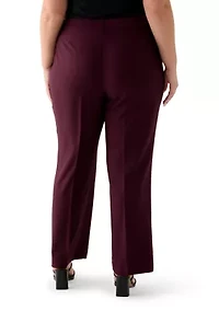 Plus Solid Crepe Wide Leg Pants