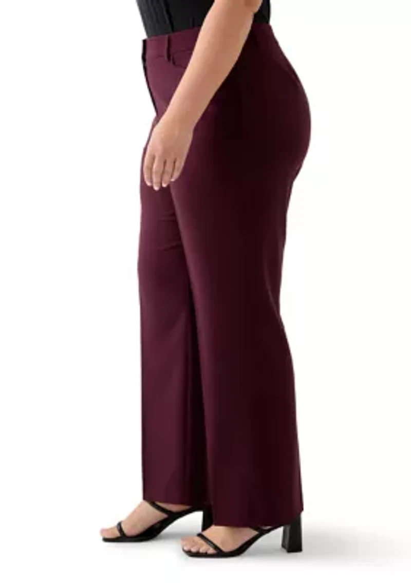 Plus Solid Crepe Wide Leg Pants
