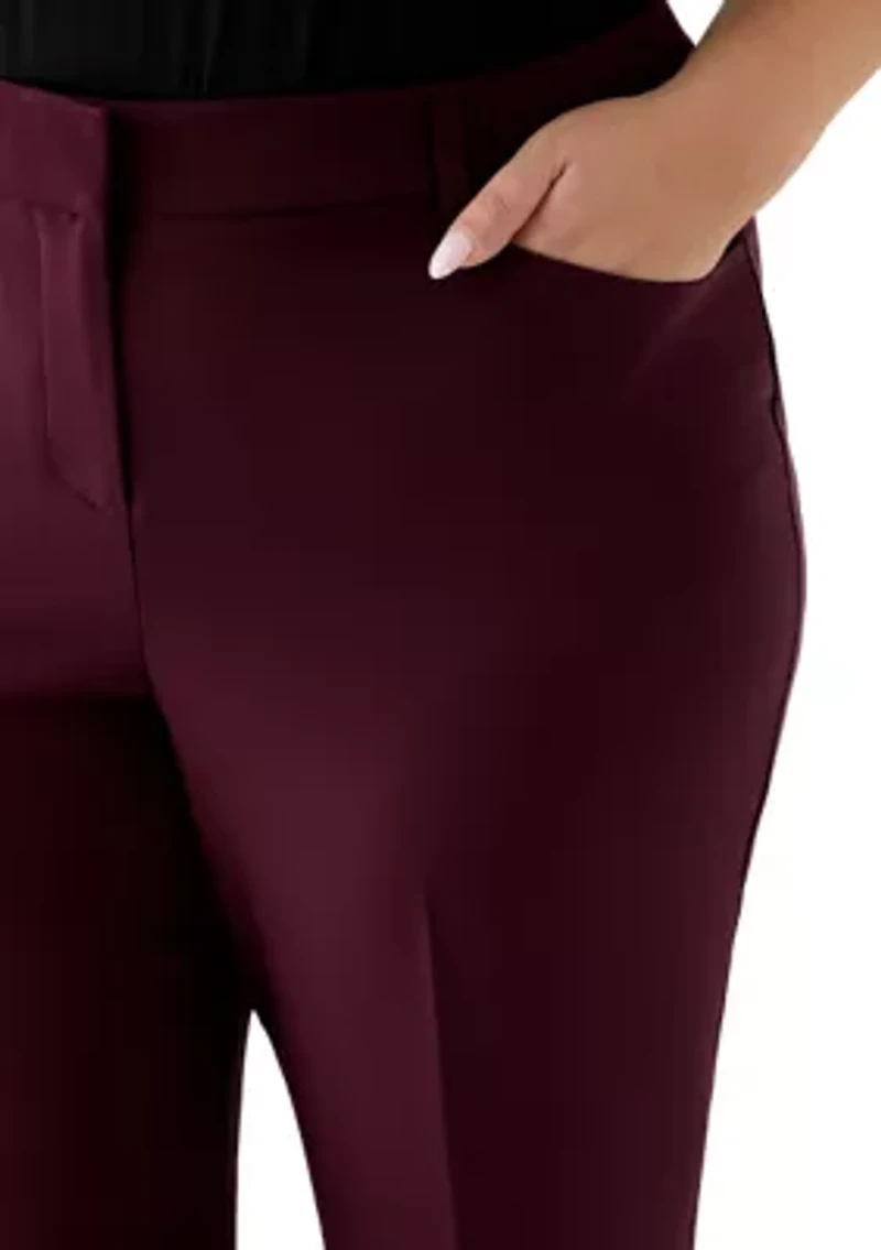 Plus Solid Crepe Wide Leg Pants