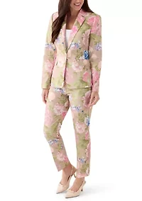 Women's Slim Floral Sateen Pants