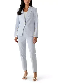 Women's Seersucker Slim Pants