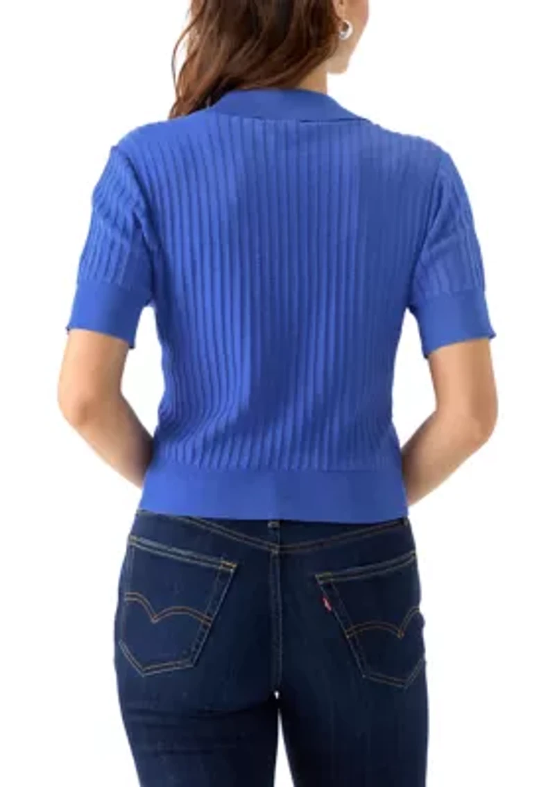 Women's Knit Button Down Blouse