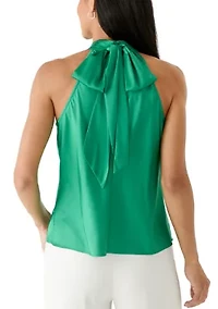 Women's Sleeveless Halter Tie Neck Blouse