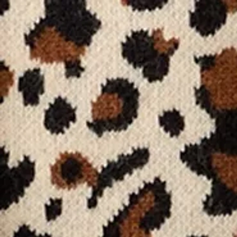 Plus Leopard Jacquard Cardigan with Buttons
