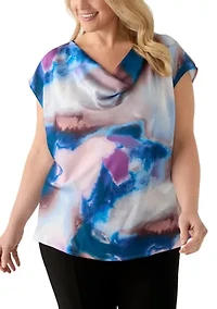 Plus Cowl Neck Blouse