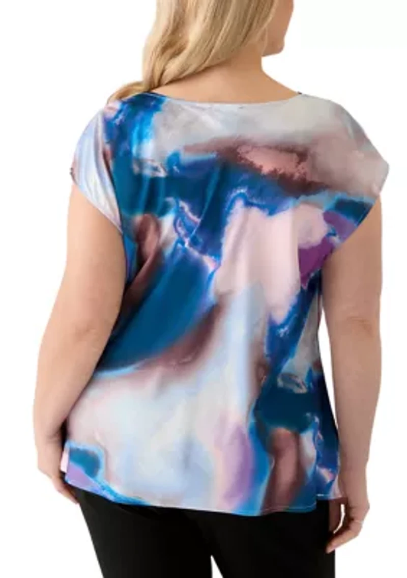 Plus Cowl Neck Blouse