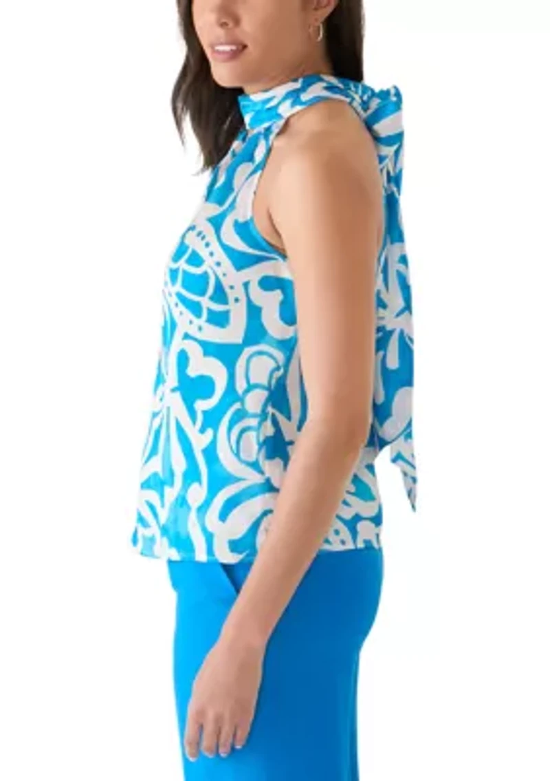 Women's Halter Neck Print Blouse